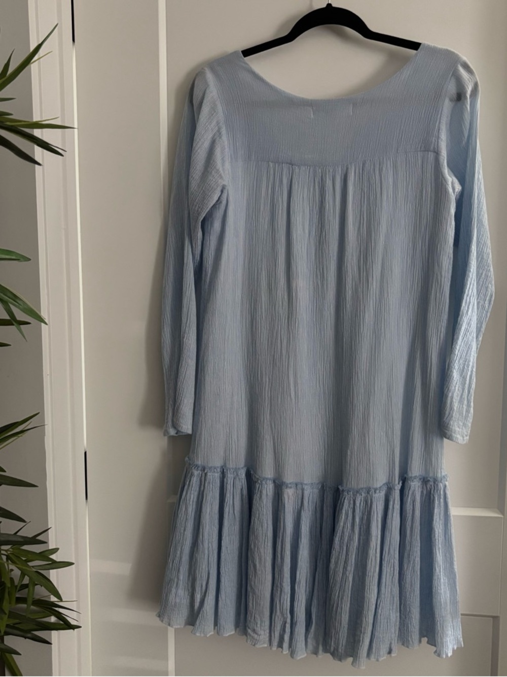 APIECE APART NEW YORK BOHEMIAN BABY BLUE LONG SLEEVE COTTON MIDI DRESS SZ 2-4 - Picture 3 of 12